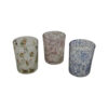 10cm Textured Glass Votive Candle Holders – Set of 3 - Image 2