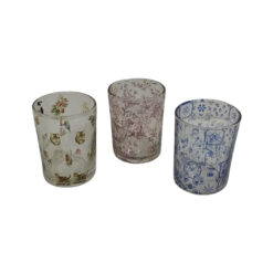 Alternative view of 10cm Textured Glass Votive Candle Holders – Set of 3