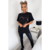Ladies Oversized Printed Heart Short Sleeve T-Shirt Ladies Oversized Printed Heart Short Sleeve T-Shirt - Image 6