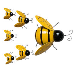 Alternative view of Metal Bee Garden Decorations – Set of 6