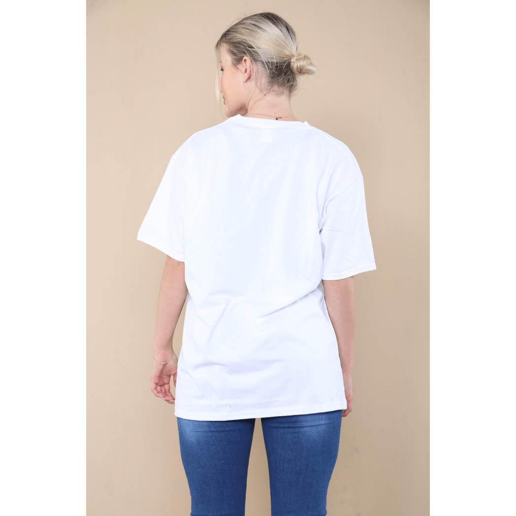 Ladies Oversized Sequin Eye Printed Short Sleeve T-Shirt Ladies Oversized Sequin Eye Printed Short Sleeve T-Shirt - Image 7