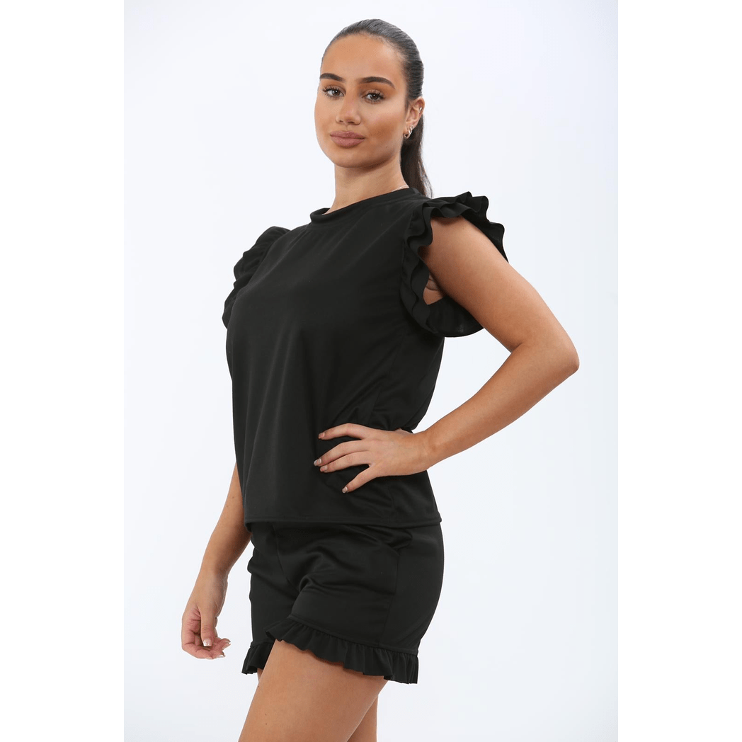 Ladies Frill Peplum Sleeve Top & Shorts 2 Piece Set Ladies Frill Peplum Sleeve Top & Shorts 2 Piece Set - Image 4
