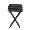 SET 3 BLACK WOODEN GARDEN TOFFEE TRAYS