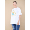 Ladies Oversized Sequin Eye Printed Short Sleeve T-Shirt Ladies Oversized Sequin Eye Printed Short Sleeve T-Shirt - Image 8