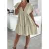 Italian V Neck Smock Dress - Elegant Everyday Style Italian V Neck Smock Dress - Elegant Everyday Style - Image 6