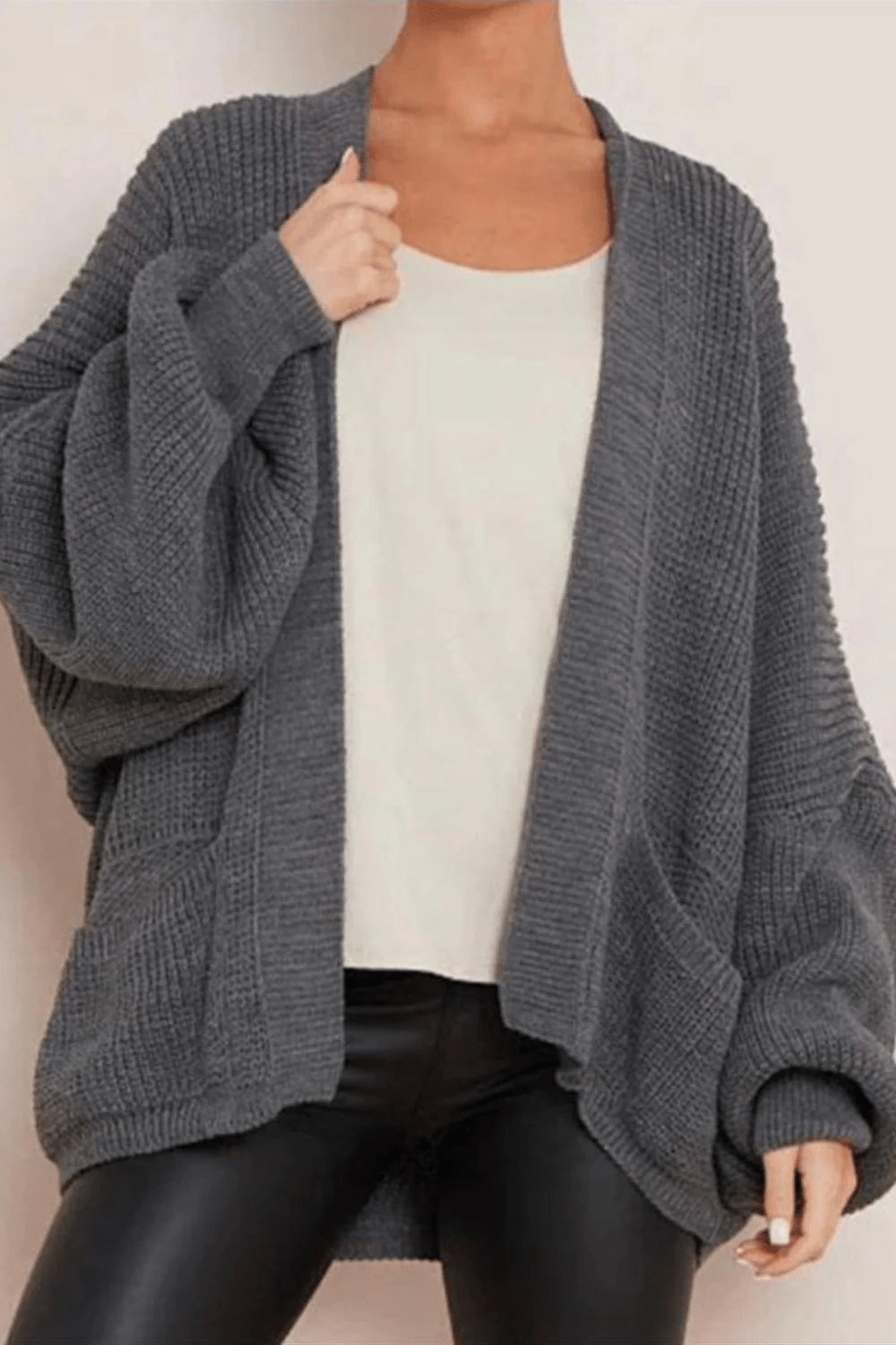 Cropped Balloon Sleeve Pocket Cardigan Cropped Balloon Sleeve Pocket Cardigan - Image 8