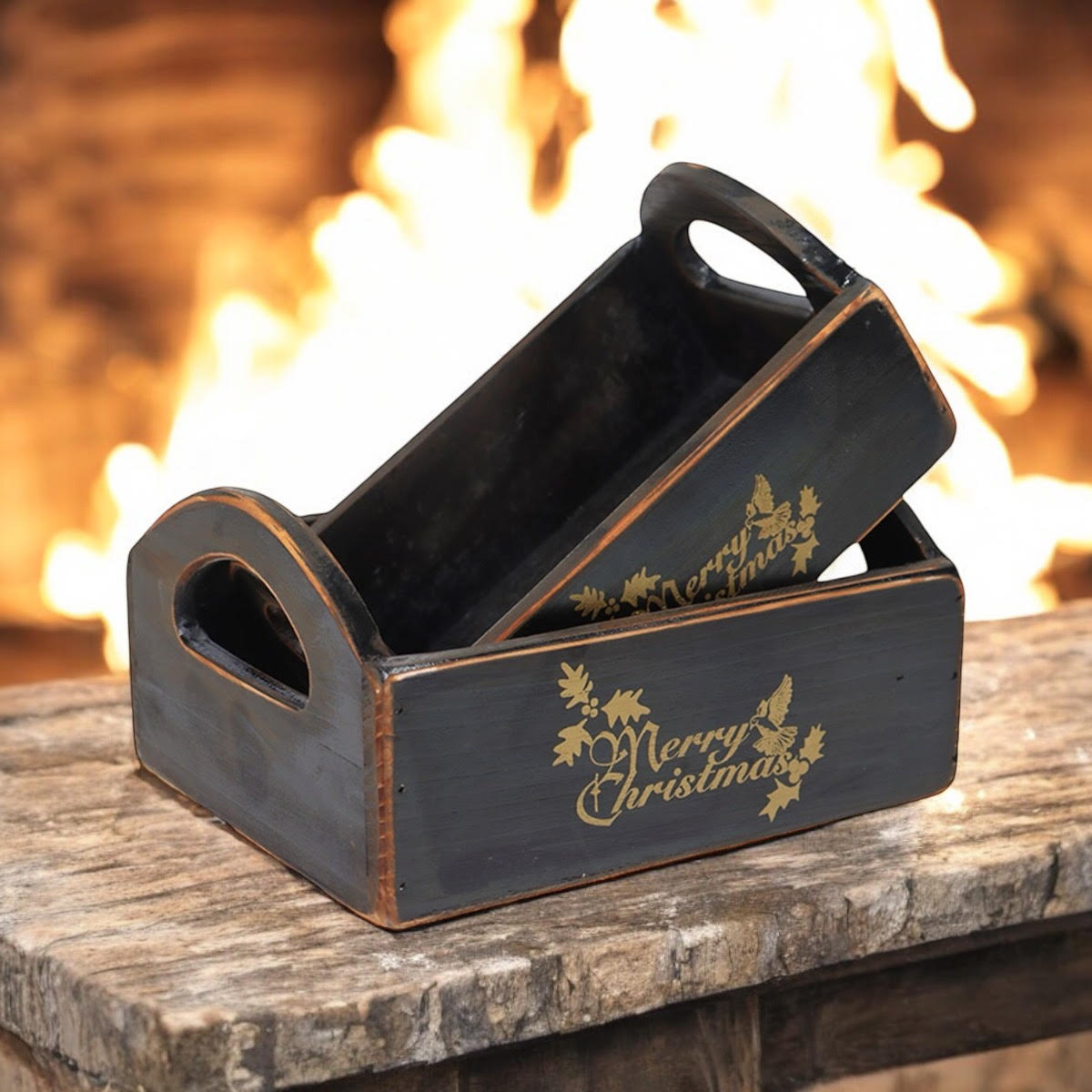 Black Wooden Storage Crates – Set of 2 Black Wooden Storage Crates – Set of 2 - Image 5