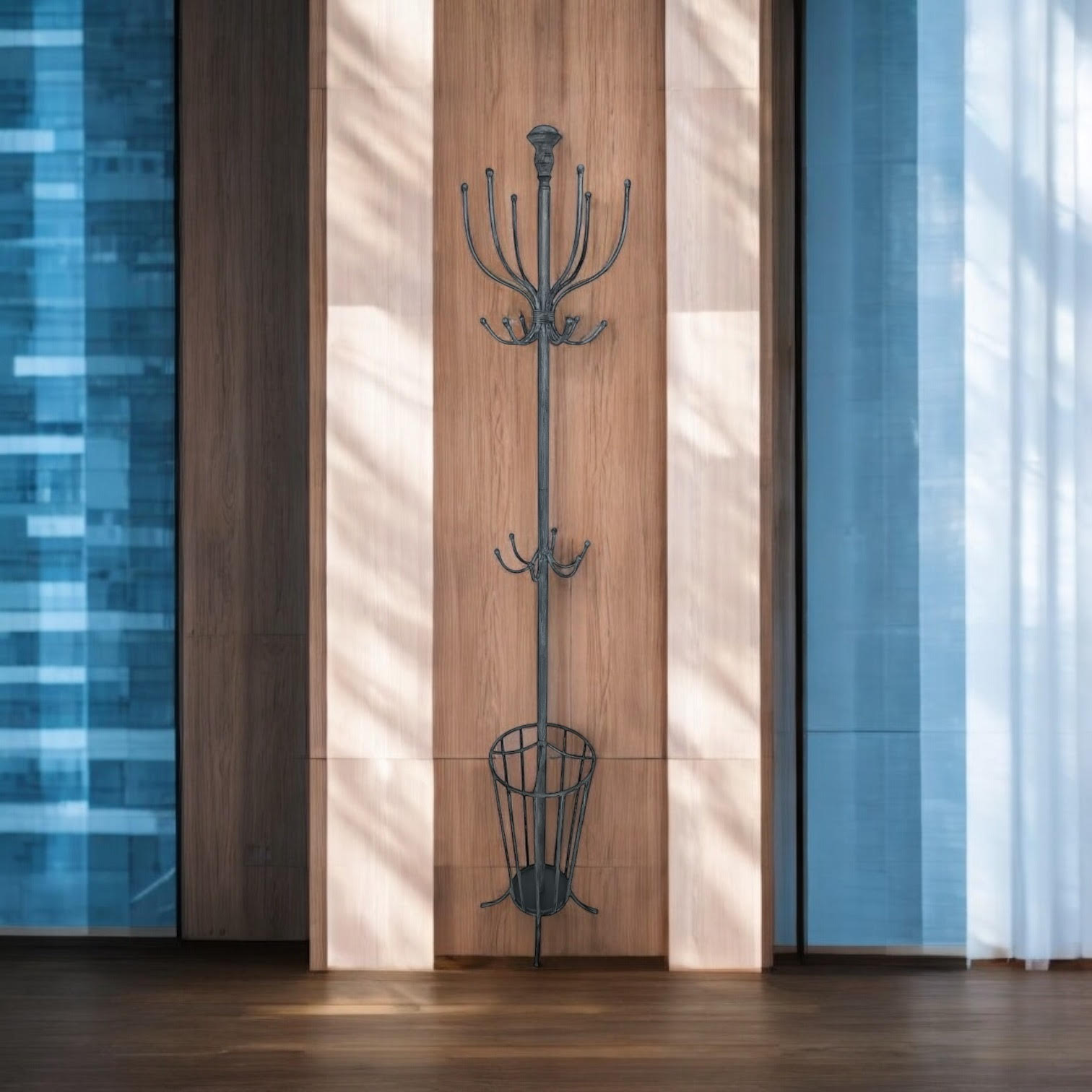 175CM GREY METAL COAT STAND/ UMBRELLA HOLD 175CM GREY METAL COAT STAND/ UMBRELLA HOLD - Image 2