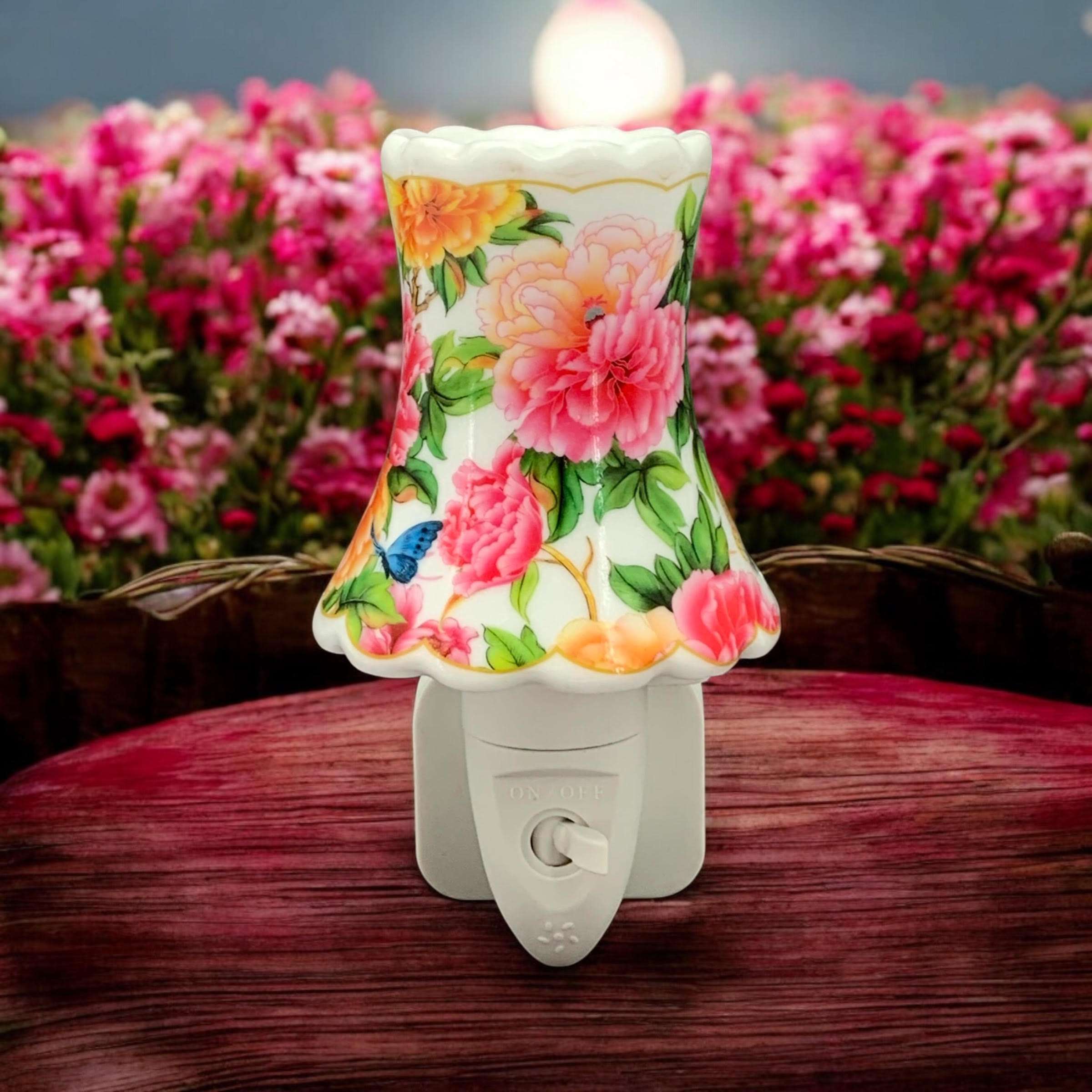 8 INCH FLORAL LED NIGHTLIGHT ORANGE AND PINK 8 INCH FLORAL LED NIGHTLIGHT ORANGE AND PINK - Image 2