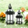 65/45CM GREY SET 2 METAL GARDEN LANTERNS - Image 4
