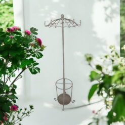 172cm Cream Metal Coat and Umbrella Stand