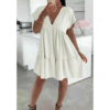Italian V Neck Smock Dress - Elegant Everyday Style Italian V Neck Smock Dress - Elegant Everyday Style - Image 2