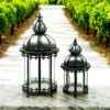 65/45CM GREY SET 2 METAL GARDEN LANTERNS - Image 2