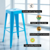 76cm Blue Metal Bar Stool - Image 2
