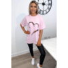 Ladies Oversized Printed Heart Short Sleeve T-Shirt Ladies Oversized Printed Heart Short Sleeve T-Shirt - Image 7