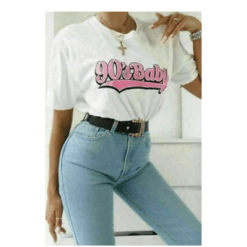 Alternative view of Ladies Oversized 90s Baby Short Sleeve T-Shirt