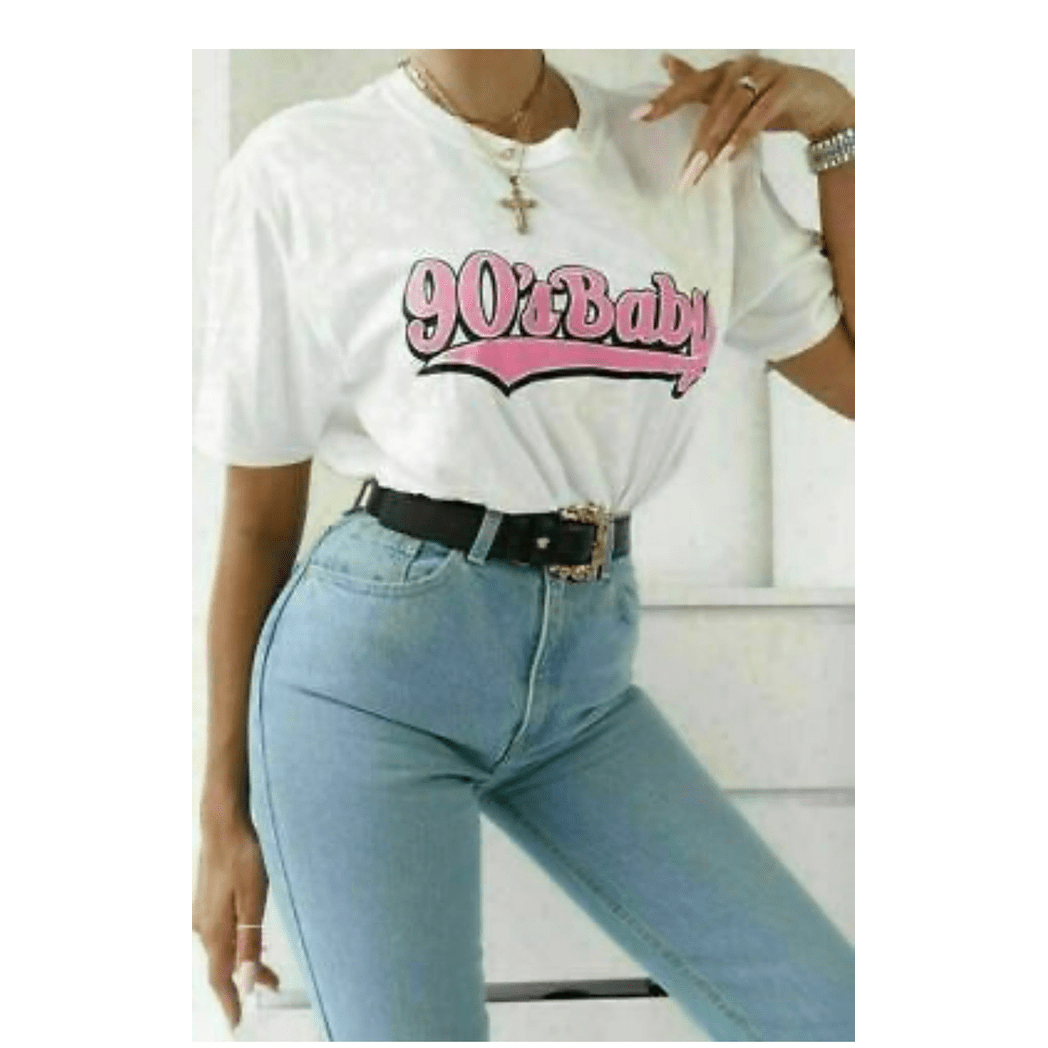 Ladies Oversized 90s Baby Short Sleeve T-Shirt Ladies Oversized 90s Baby Short Sleeve T-Shirt - Image 2