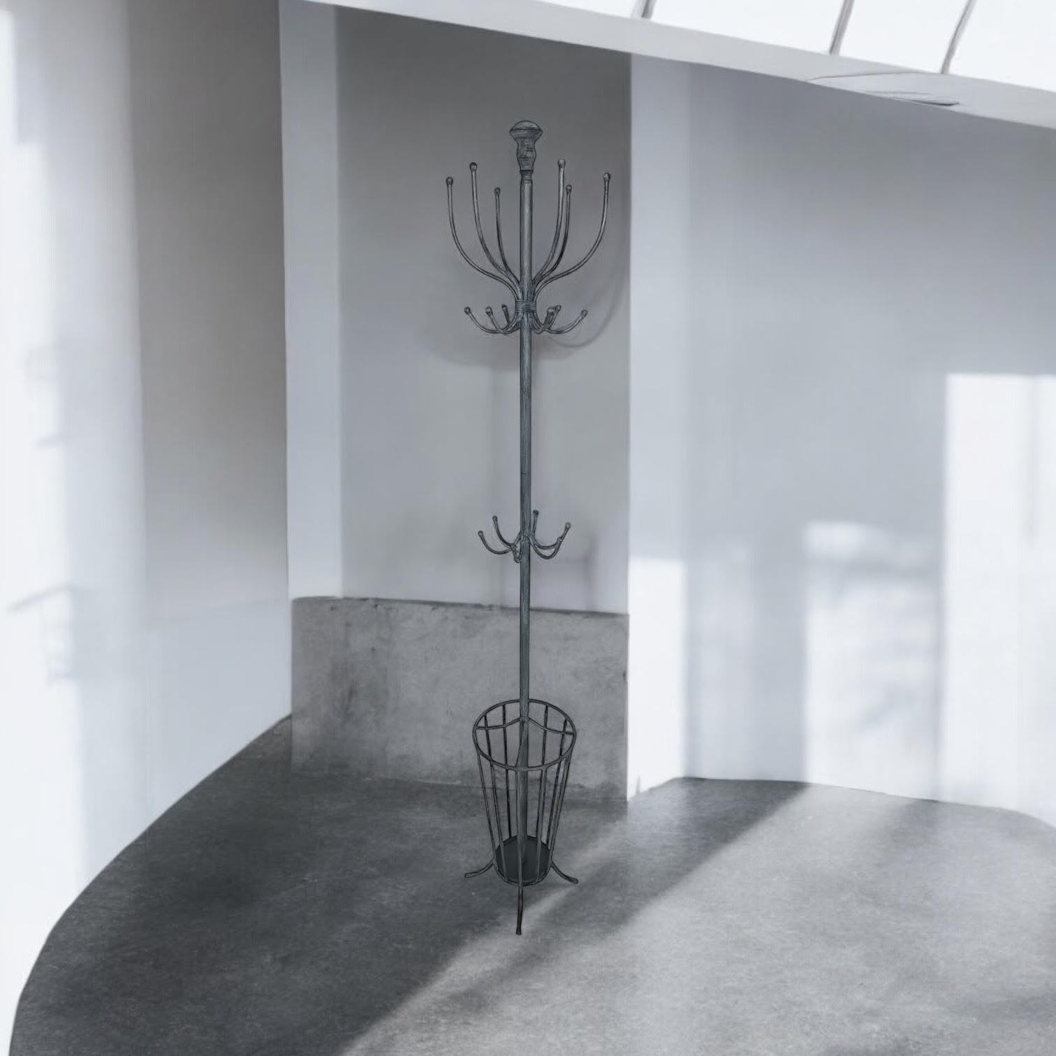 175CM GREY METAL COAT STAND/ UMBRELLA HOLD 175CM GREY METAL COAT STAND/ UMBRELLA HOLD - Image 6