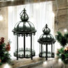 65/45CM GREY SET 2 METAL GARDEN LANTERNS - Image 3