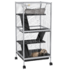 Rolling Small Animal Cage for Chinchillas and Ferrets with Ramp, Grey