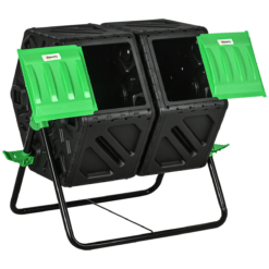 130L Compost Bin Dual Chamber Rotating Composter with Ventilation Holes