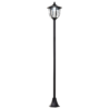 1.77m Tall Free-Standing ABS Garden Solar LED Lamp Post Black