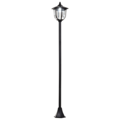 1.77m Tall Freestanding ABS Garden Solar LED Lamp Post Black