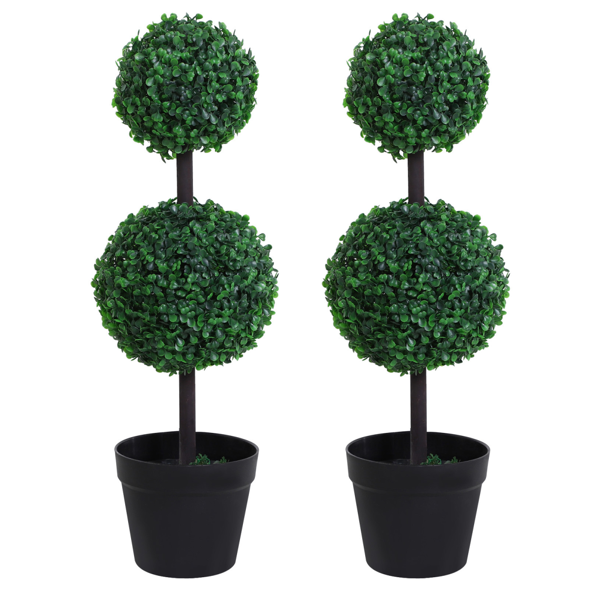 PE Set of 2 Artificial Boxwood Ball Topiary Plant Tree's Green PE Set of 2 Artificial Boxwood Ball Topiary Plant Tree's Green