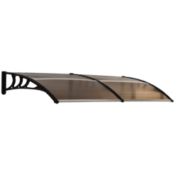 80 L x 195 W x 23 H cm Clear Polycarbonate Curved Awning Black