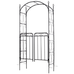 Metal Decorative Backyard Arch Gate Garden Arbor for Climbing Plants