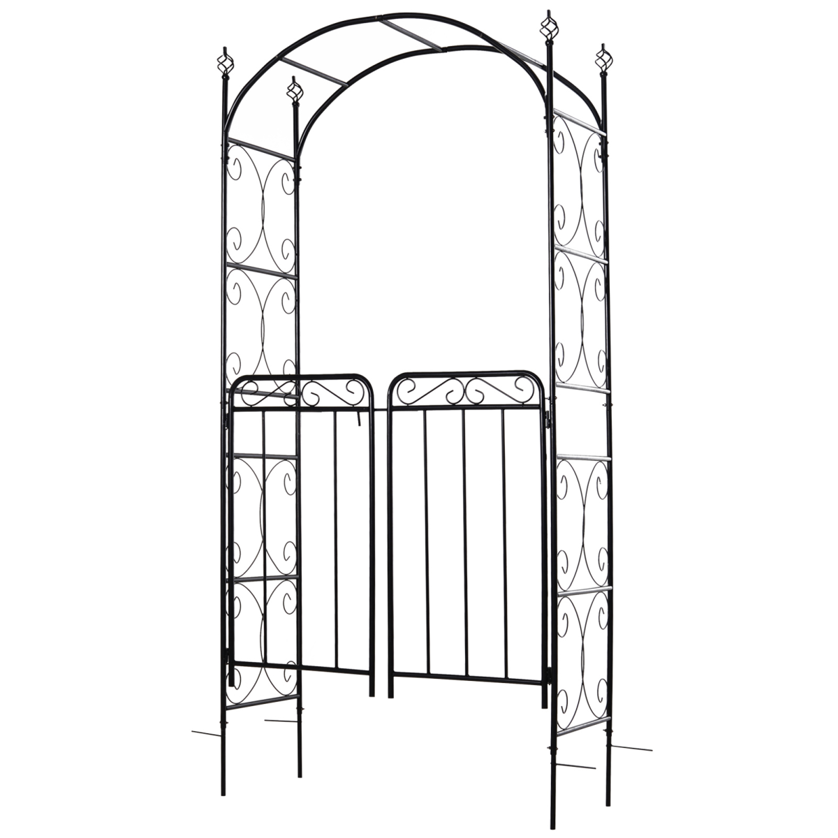 Metal Decorative Backyard Arch Gate Garden Arbor for Climbing Plants Outsunny Metal Decorative Backyard Arch Gate Garden Arbor for Climbing Plants Outsunny