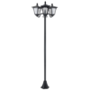 3-Solar Powered Lamp Post, IP44, 51.5Lx47Wx182.5H cm-Black 3-Solar Powered Lamp Post, IP44, 51.5Lx47Wx182.5H cm-Black