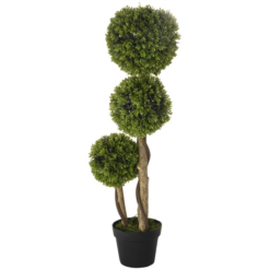 Artificial Three-Ball Boxwood Topiary Tree Plant