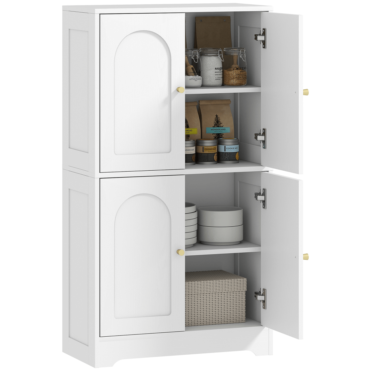 110cm Kitchen Cupboard with 4 Arched Doors and Adjustable Shelves 110cm Kitchen Cupboard with 4 Arched Doors and Adjustable Shelves