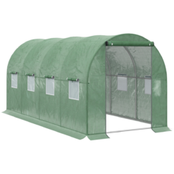 Polytunnel Walk-in Greenhouse with Zip Door and Windows