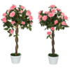 Artificial Camellia Tree Fake 21 Flowers & Nursery Pot Decor, 90cm