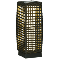 Outdoor Rattan Solar Lantern with Auto On/Off LED Lights