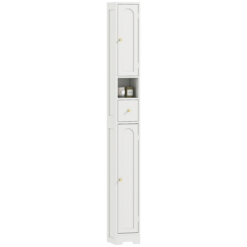 20cm Slim Bathroom Storage Cabinet with Adjustable Shelves, White