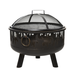 Outsunny 61.5cm 2-In-1 Outdoor Fire Pit & Firewood BBQ Garden Cooker Heater