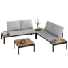 Outsunny 4 Seater Garden Corner Sofa Set with Removable Thick Cushions Outsunny 4 Seater Garden Corner Sofa Set with Removable Thick Cushions