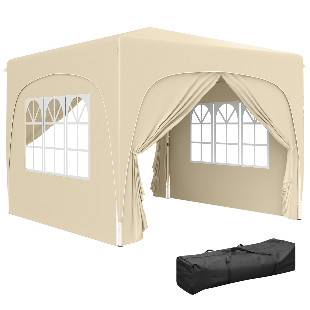 Outsunny 3 x 3(m) UPF50+ Pop Up Gazebo with Sides and Carry Bag Outsunny 3 x 3(m) UPF50+ Pop Up Gazebo with Sides and Carry Bag