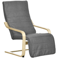 Adjustable Recliner Lounge Chair with Footrest, Dark Grey