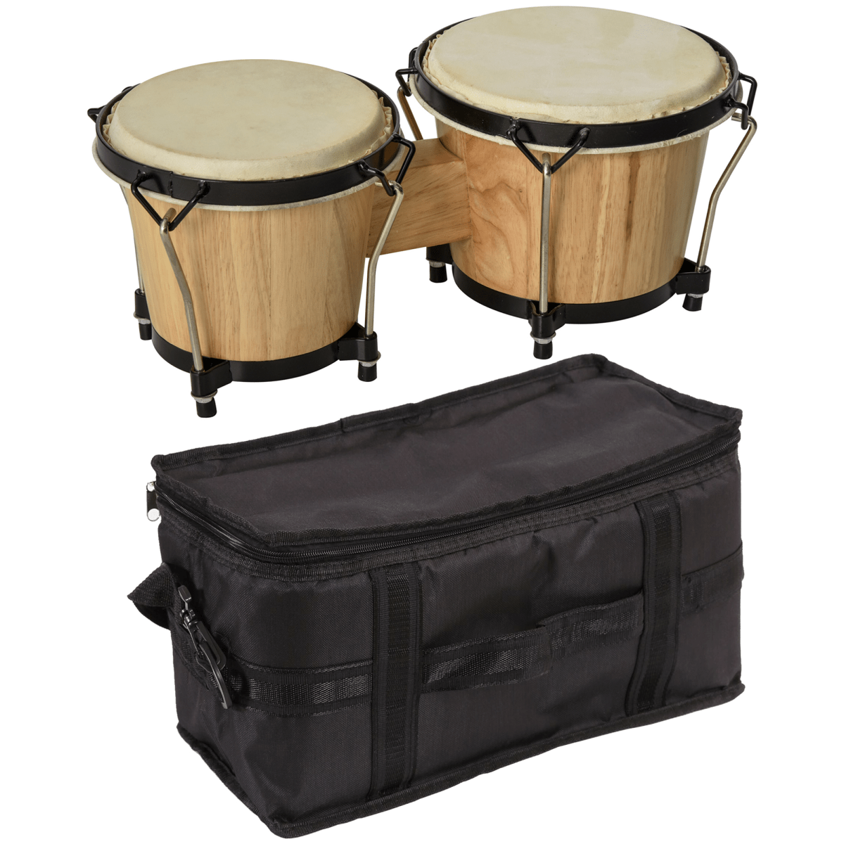 Wooden Bongo Drum Set w/ Sheepskin Drum Head 7.75" & 7" Tuning Wrench HOMCOM Wooden Bongo Drum Set w/ Sheepskin Drum Head 7.75" & 7" Tuning Wrench HOMCOM