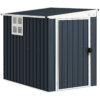 4 x 6ft Outdoor Garden Storage Shed with Window, Dark Grey 4 x 6ft Outdoor Garden Storage Shed with Window, Dark Grey