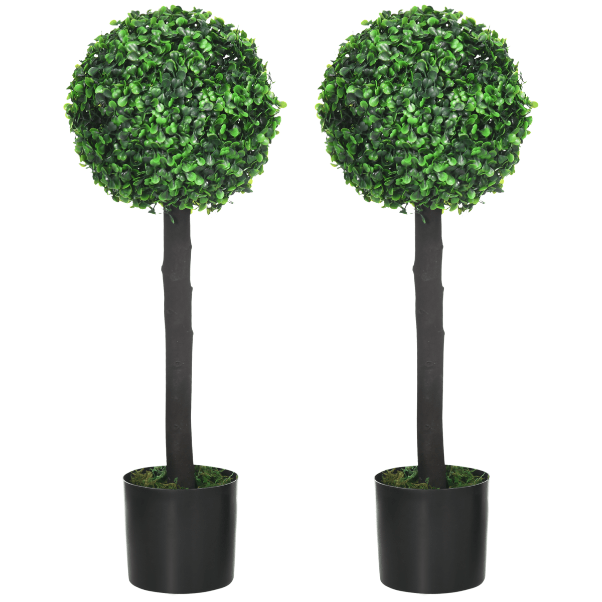 Set of 2 Artificial Boxwood Ball Trees in Pots – 60cm Indoor Outdoor Plants Set of 2 Artificial Boxwood Ball Trees in Pots – 60cm Indoor Outdoor Plants
