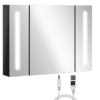kleankin LED Bathroom Mirror Cabinet with Shelves Wall Mount High Gloss Black kleankin LED Bathroom Mirror Cabinet with Shelves Wall Mount High Gloss Black