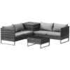 4-Piece PE Rattan Outdoor Garden Furniture Set Mixed Grey 4-Piece PE Rattan Outdoor Garden Furniture Set Mixed Grey