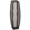Rattan Solar Floor Lamp with Auto On/Off LED Light, Brown