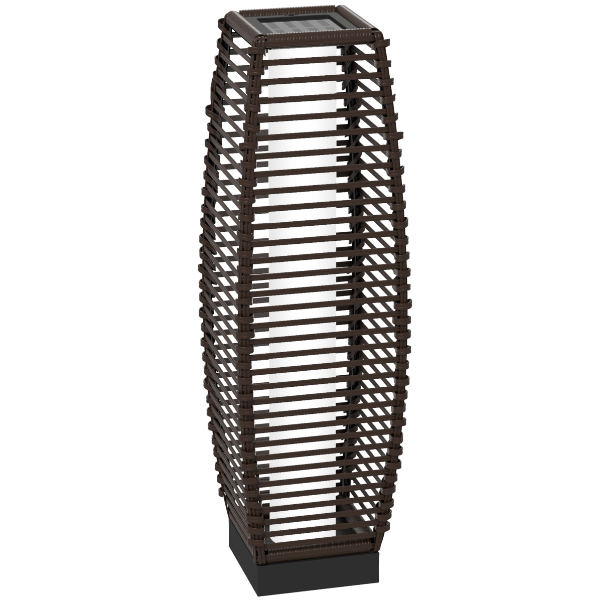 Rattan Solar Floor Lamp with Auto On/Off LED Light, Brown Rattan Solar Floor Lamp with Auto On/Off LED Light, Brown