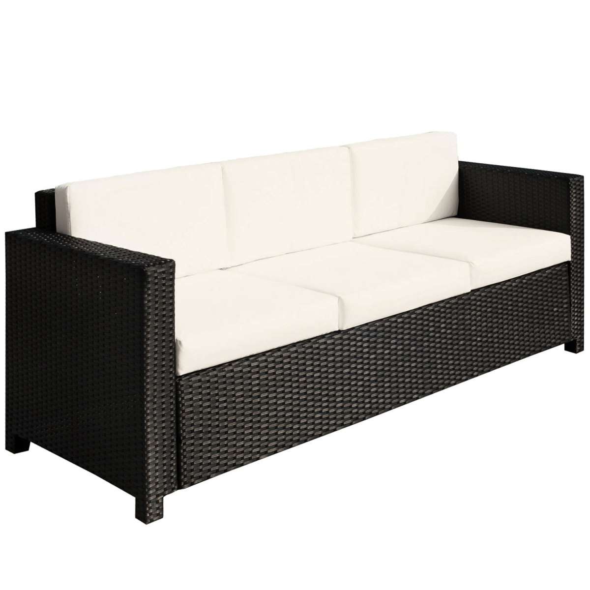 3 Seater Rattan Garden Sofa Black Outdoor Patio Wicker Weave Furniture Chair 3 Seater Rattan Garden Sofa Black Outdoor Patio Wicker Weave Furniture Chair